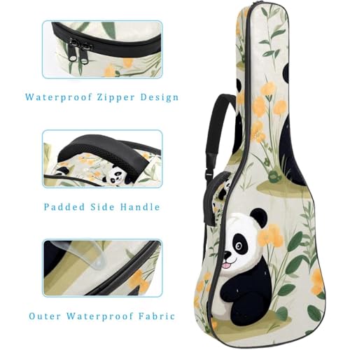 Housse guitare acoustique 101,6 cm imperméable à motif panda multicolore