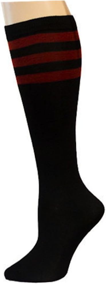 Womens Knee High Socks, Ref Stripe Referee Style, Size 9-11