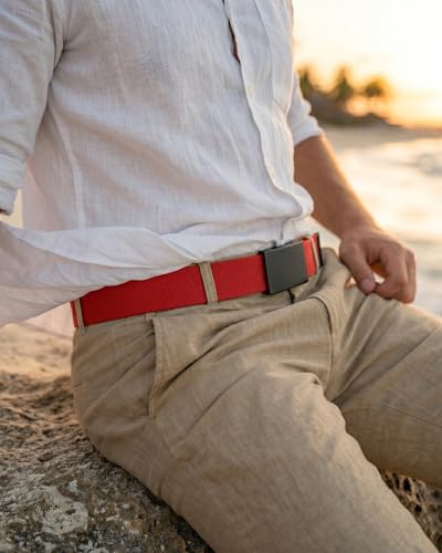 Image of Mile High Life Cut To Fit Canvas Web Belt Size Up to 52 inch with Flip-Top Solid Black Military Buckle
