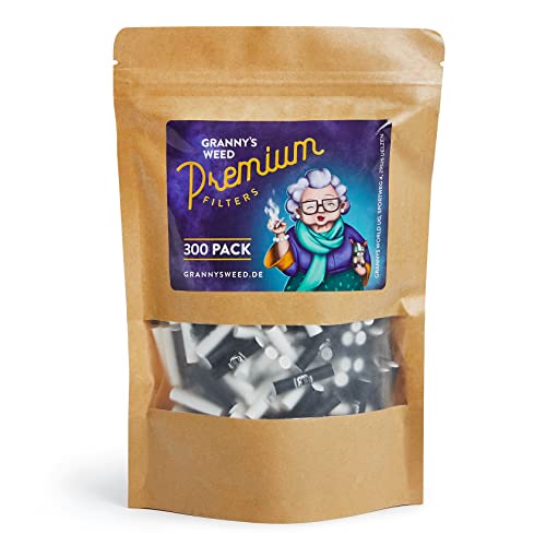 Grannys Exclusive Slim Aktivkohlefilter | Ø 5.9 mm Filtertips | Aus veganer Kokosaktivkohle | 300 Stück in Schwarz & Weiß in hochwertiger Magnetverpackung | Kohlefilter für Selbstdreher
