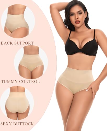 Image of Werena Tummy Control Shapewear Underwear for Women High Waisted Body Shaper Panties Shaping Briefs