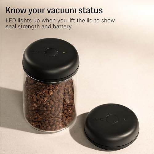 Image of Fellow Atmos Electric Vacuum Canister & Storage Container - Airtight Coffee & Food Storage Containers - Coffee Containers - (Matte White, 0.7 Liter)