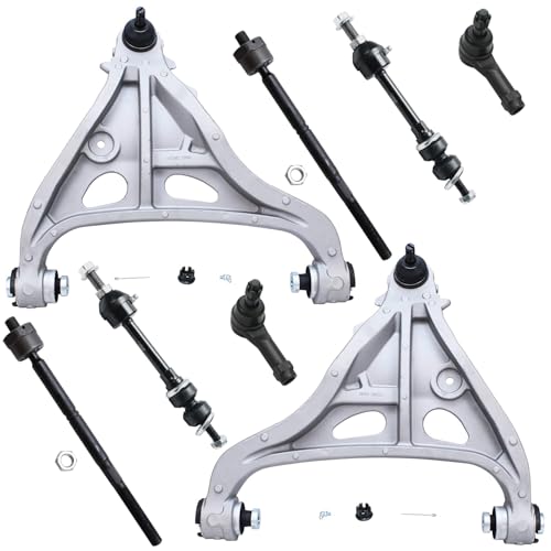 Image of Detroit Axle - 4WD 8pc Front End Suspension Kit for Ford F-150 Lincoln Mark LT 2005 2006 2007 2008 2 Lower Control Arms with Ball Joints 2 Sway Bar End Links 4 Inner Outer Tie Rod Ends Replacement