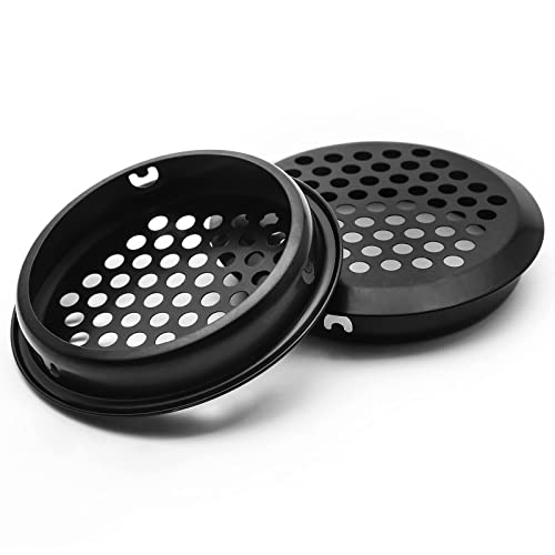 Piutouyar 20Pcs 53Mm/2" Air Vents Round Soffit Vents, Stainless Steel Circular Soffit Vent Mesh Hole Louver For Kitchen, Bathroom, Cabinet And Wardrobe (Black) #TOP2