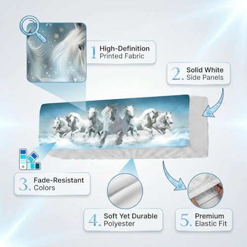 Image of Split AC Cover 1 ton, 1.5 ton to 2 Ton |Designer Digital Print Indoor AC Dust Cover | Stretchable Lycra Fabric | 38x12x9 Inch | Washable Polyester AC Indoor Unit Cover | Dust Dirt Resistant