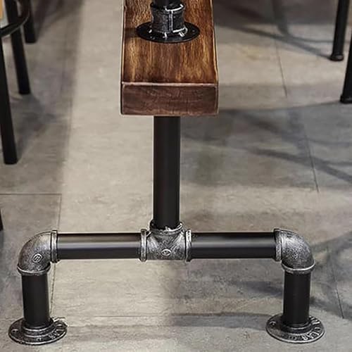 Industrial Solid Wood Bar Height Table - Rectangular Counter Height Dining & Pub Table, Tall Narrow Sofa Table, 78.7" Brown Finish, No Stools Included