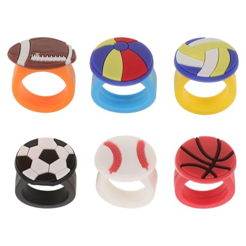 Sosoport Cute Sports Ball Rings Pvc Baseball Ring Display Case Sports Theme Party Favors for All Ages
