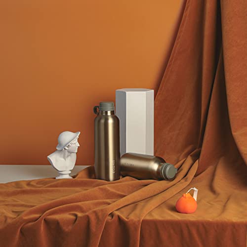 Metal Water Bottle -15Oz Stainless Steel Vacuum Insulated Drinking Bottle Flask With Tea Filter,Double Walled Water Bottles For Running Fitness Workout Cycling ( White ) #TOP5