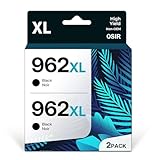 OSIR 962XL Black Ink Cartridges Compatible for HP 962 Black XL Ink High Yield Work with HP OfficeJet Pro 9010 Series Ink Cartridges 9015 9018 9020 9025 Printers (2 Black)