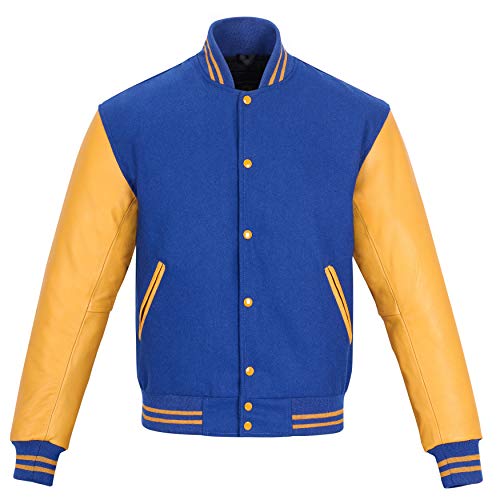 Image of Varsity Jacket Baseball Letterman Jacket- Wool and Leather Premium Quality Unisex Basketball Jacket