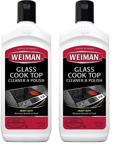 Weiman Glass Cooktop Heavy Duty Cleaner & Polish - Shines and Protects Glass/Ceramic Smooth Top Ranges with its Gentle Formula - 10 Oz., Clear (Pack of 2)