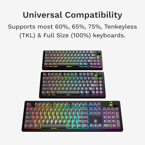 Image of GLORIOUS Gaming - GPBT Basics (PBT Keycaps), Armor Gray, No Fade Dye-Sublimated, for Custom Mechanical Keyboards, Fits 100%, 75% 65% 60%, Fits ANSI & ISO, Supports Windows & macOS - English (US)