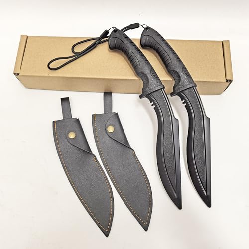FUQIUSHAN plastic short word High hardness polypropylene short knife 12-inch length Nepalese style tanto with PU sheath practice and training mini katana