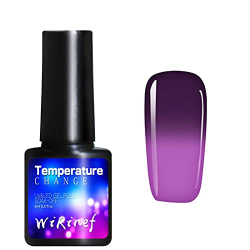 Gel Nail Polish Set, Temperature Color Nail Gel Polish Glitter Nude Soak Off LED and UV Lamp Removable Gel Nail Polish Nail Art for Starter DIY for Ladies,#43(Temperature color nail gel polish 1PC)