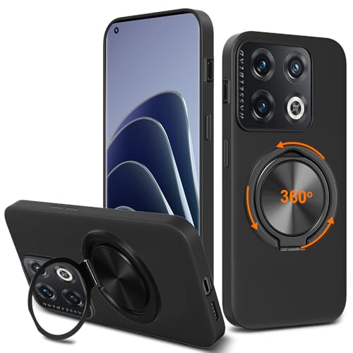 Coque OnePlus 10 Pro rotative à 360 degrés en TPU flexible couleur noire