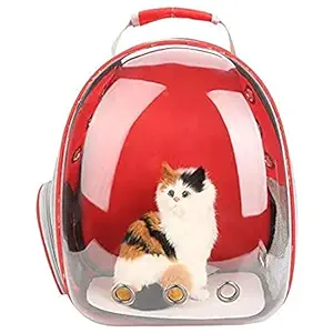 Pets Empire Cat Backpack Carrier,Portable Ventilated Carry Bag for Cat Small Dog,Outdoor Waterproof Transparent Pet Backpack Capsule Breathable ( Red )