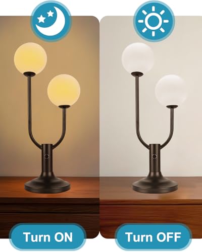 Lámpara de mesa negra moderna para dormitorio miniatura 6
