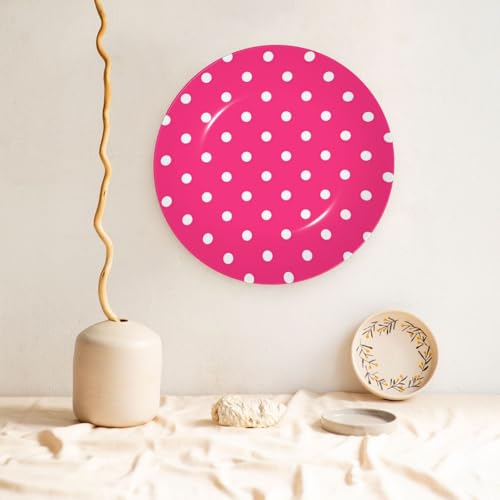 Plato decorativo compacto rosa lunares 6 pulg miniatura 5