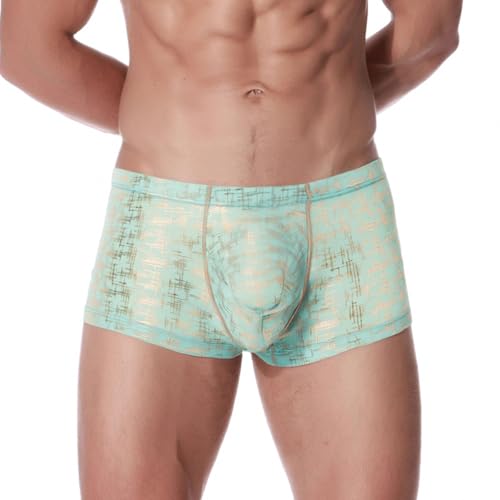 Men's Sexy Boxer Briefs Bulge Enhancing Underwear Low Rise Trunks Short Leg Boxer Briefs