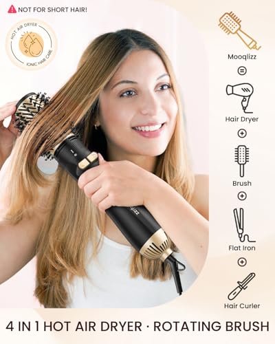 Mooqlizz HB-319 Rotating Hair Dryer Brush, 3 In 1 Round Hot Air Spin Brush Set, Volumizer Blow Dryer Brush With 2 Brushes And Concentrator thumb #1