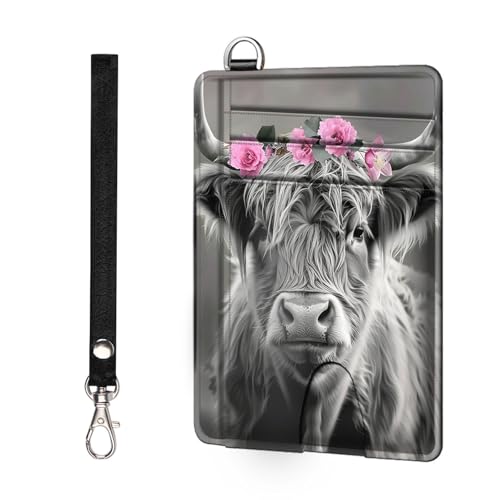 Slim Minimalist Front Pocket RFID Blocking Wallet for Men&Womem, Keep Your Credit Cards and Personal Information Safe, Highland Cow Portrait Security Pockets for Business Card Holder