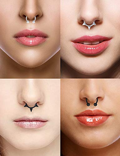 SCERRING 16G Septum Jewelry Stainless Steel Hinged Seamless Nose Hoop Ring Cartilage Daith Tragus Clicker Rings Retainer Body Piercing Jewelry3