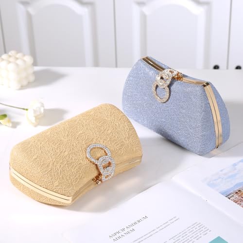 Dreubea Women's Fashion Evening Bag Rhinestone Decrated Clutch Handbag with Chain4