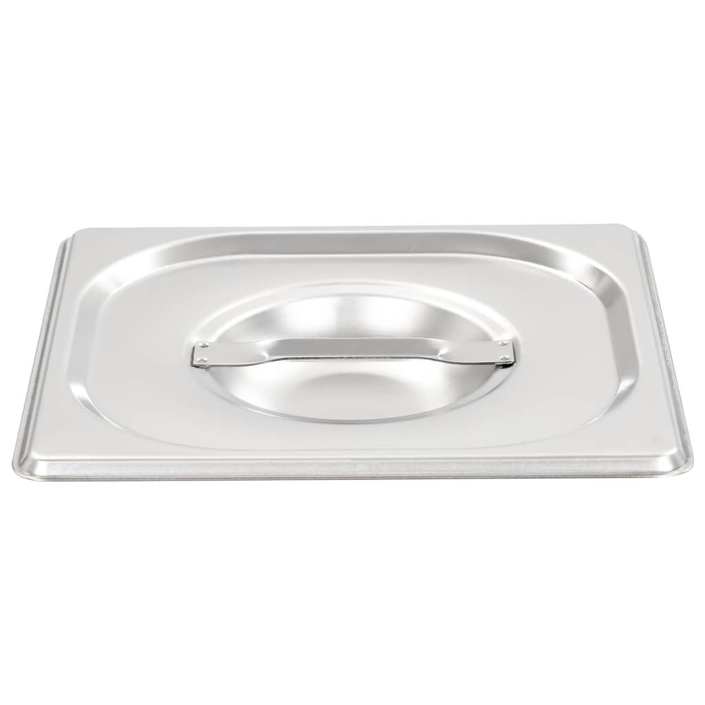 Générique Couvercles de Plateau 8 pcs GN 1/6 Acier Inoxydable, Accessoires Petit électroménager, Accessoires pour Tables Chaudes, Couvercles de bacs pour Tables Chaudes, Argent, (Poids 1.5KG)