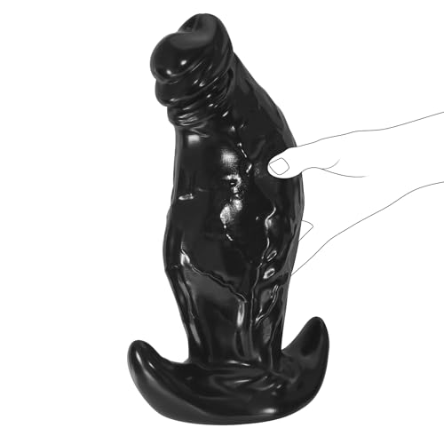 Image of Massive Monster Dildos with T Base, Huge Anal Plug Thick Anal Toys Wearable Prostate Massager, Fantasy Anal Trainer Stretcher, Black Adult Toys for Men Women (M)