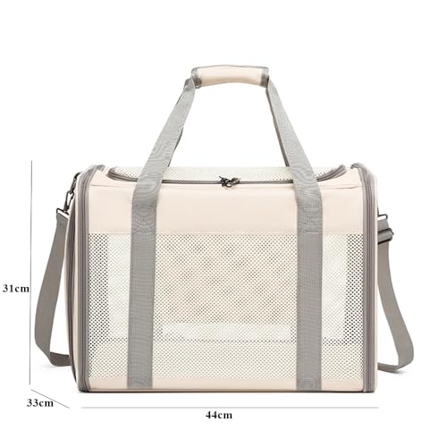 Bolsa Transporte Pet Luxo Avião Rodinhas Cães Gatos Ninabag (Creme)