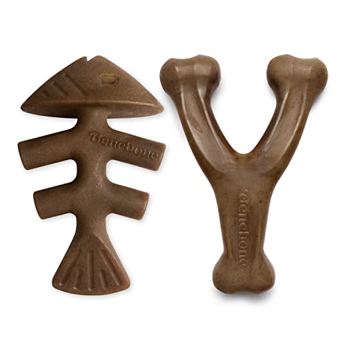 Benebone 2-Pack Indestructible Fishbone/Wishbone Dog Chew Toys