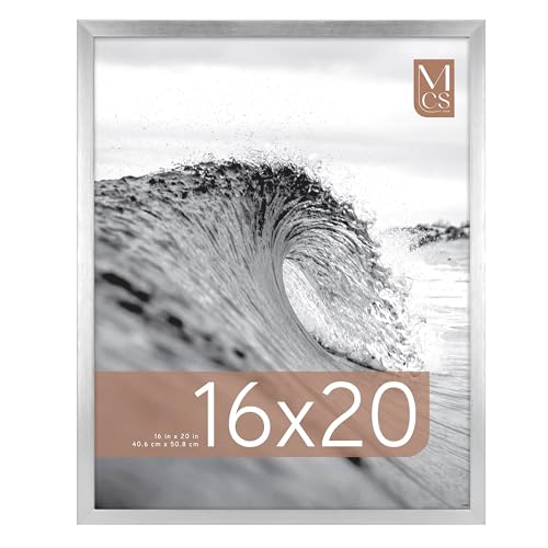 Image of MCS Foundation 16x20 Poster Frame Traditional Silver, Vertical & Horizontal Wall Hanging Large Picture Frame for Photos, Posters & Art Prints (1-Pack)