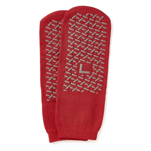 Medline Risk Alert Fall Prevention Double-Tread Patient Red, Size Large, 48 Pairs per Case
