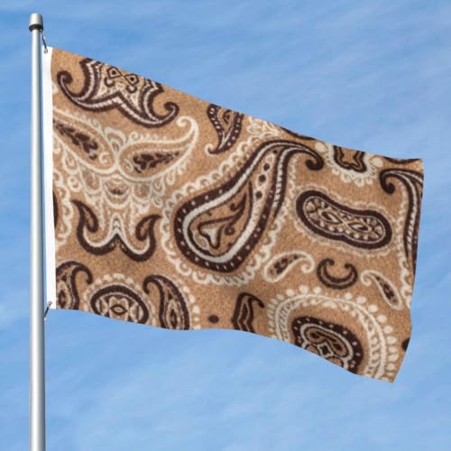 Drapeau rétro marron en polyester durable et oeillets robustes - 3