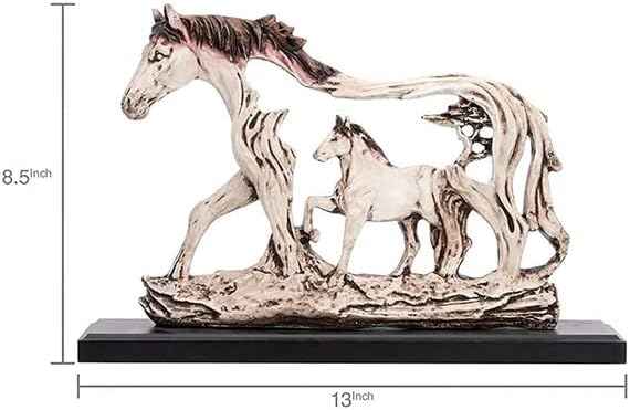 Miniatura 2 de Deco Alankaram presenta una estatua de caballo con caballo bebé, estatua de ídolo para decorar el hogar y la sala de estar, juego de 1 (13 x 8.5 x 3