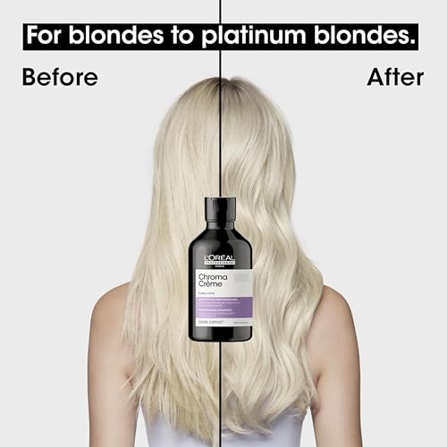 L'Oréal Professionnel Neutralising Shampoo against Yellow-tones, For Blonde to Platinum Blonde Hair, Serie Expert Chroma Crème, 300ml - Image 4
