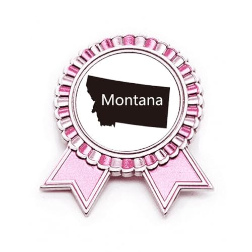 Broche rose Montana Ameusa en métal M : Bijou de veste géographique et accessoire mode