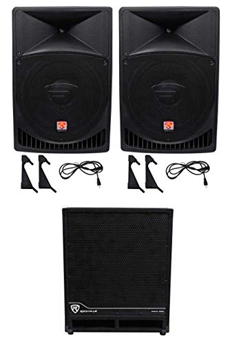 Rockville DJ PA Speaker & Subwoofer Bundle (3 Items)
