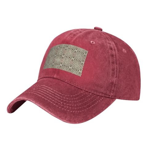 Gorra de mezclilla vintage con estampado de piedra Petoskey, sombrero de perfil bajo para hombres y mujeres, gorras de béisbol de estilo retro, rosso, Talla única