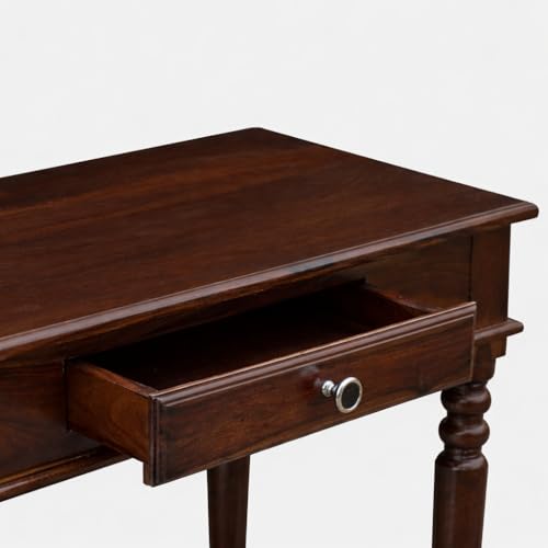 Image of Study Table with Chair for Students Study Desk Table Office Table for Work from Home Writing Office Desk Computer Desk (Dark Walnut)