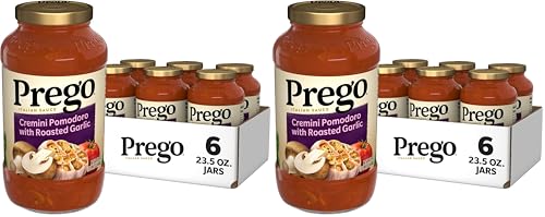 Image of Prego Cremini Pomodoro With Roasted Garlic Pasta Sauce, 23.5 OZ Jar (Pack of 12)