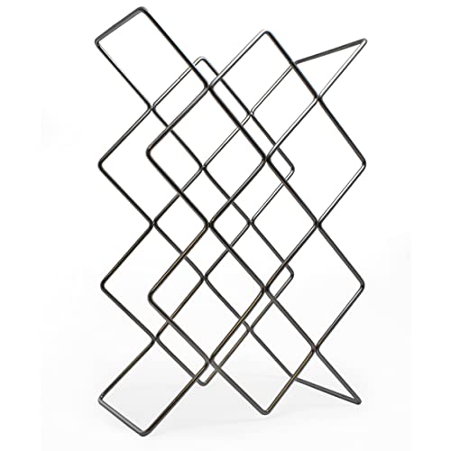 Mango Steam 10 Bottle Gray Silver Wine Rack Counter Top - Storage Organizer for Kitchen, Pantry, & Fridge