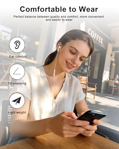 Image of [Apple MFi Certified] USB C Headphones Wired for iPhone 17 16 15 Pro Max | USB C Earphones /Earbuds with Mic & Remote Control Noise Cancelling Type C Ear Buds for iPhone 17 16 15 Pro Max, Galaxy S26