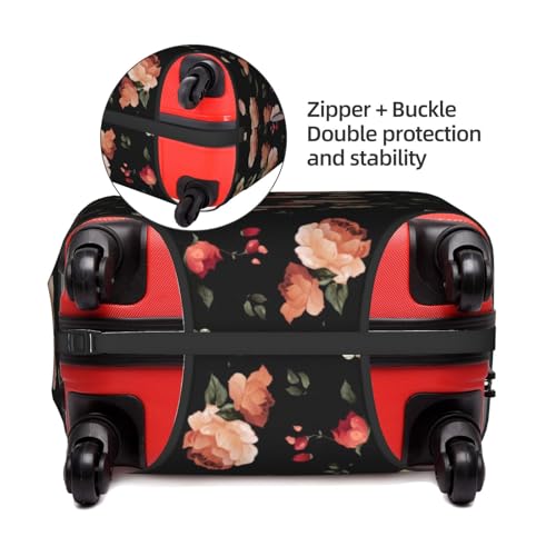 Flowers (2) print Luggage cover, suitcase protector, elasticated protective sleeve, fits 18-32 inch suitcases3