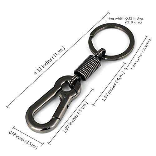 Image of maycom Retro Style Simple Strong Carabiner Shape Keychain Key Chain Ring Keyring Keyfob Key Holder (Black)