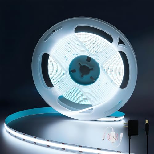Tira LED COB 16.4 ft, luz blanca 6000K regulable 24V miniatura 1