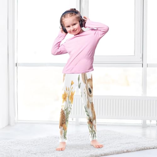 Bolaz Toddler Girls Leggings Printed Yoga Pants Leggings Deer and Flower for Kids4