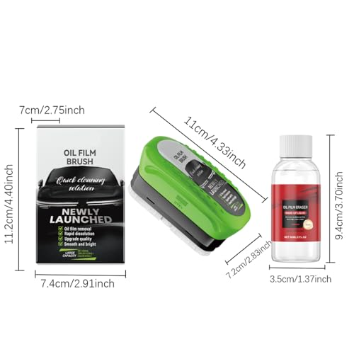 2 SET Oil-Free Car Glass Brushes, Upgrade 2.0 Clear Vision Glass Cleaner, Oil Film Cleaning Brush for Automotive Windows, Clearvision Cars Windshield Cleaner Tool, Universal Cleaning Wipe Board