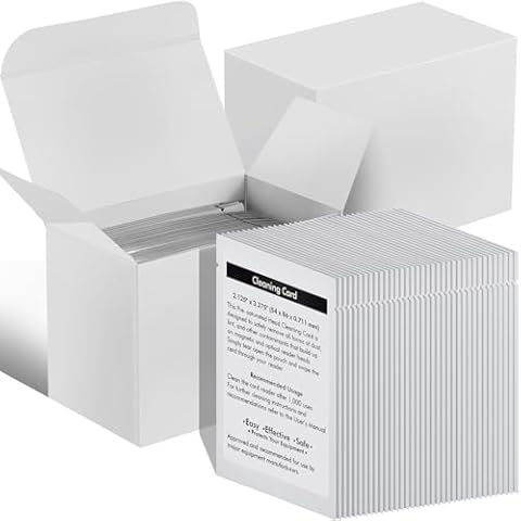 Sliner 100 Pcs Credit Card Reader Cleaner Cards Cr80 Card Reader Cleaning Dual Side Scanner Cleaning Sheets POS Swipe Terminal Cleaning Cards for Printer Optical Card Readers Credit Card Machines Cover