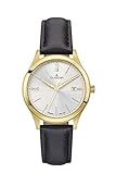 wasserdicht bis 5 bar Dugena Herren Armbanduhr Senator Leder 37mm schwarz/gold